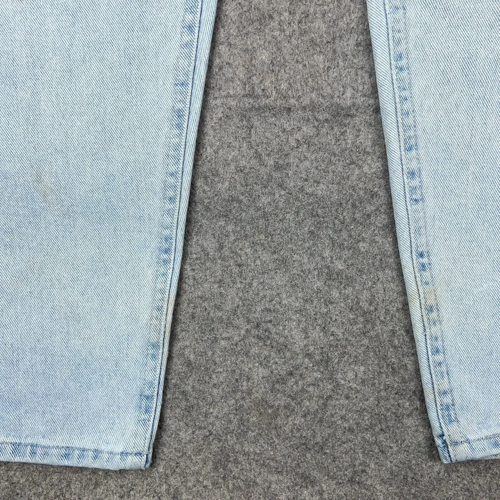 VTG Lee Jeans Womens 32x34 Blue High Rise Tapered Mom Distressed Denim Pants USA